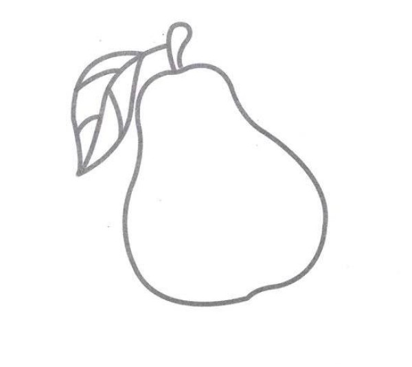 Childrens simple drawing: pear