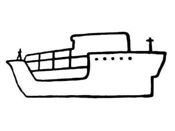 Childrens simple drawing of large ship