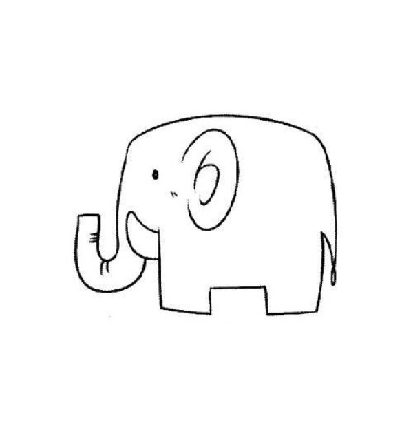 Animal simple drawing: elephant