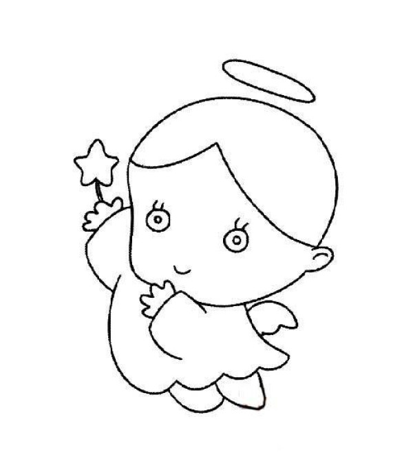 A complete collection of simple drawing pictures of cute little angels for children