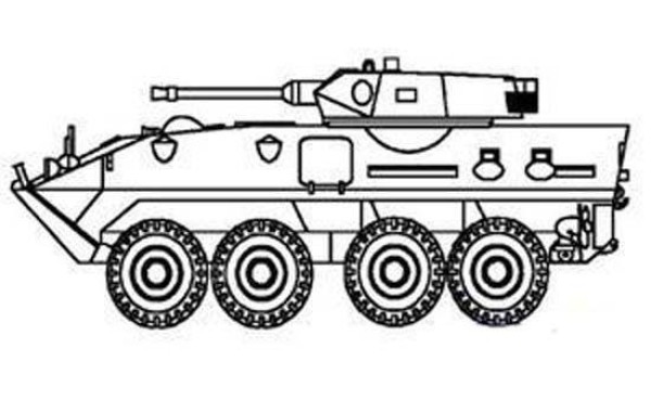 A complete collection of simple drawing pictures of childrens military armored vehicles