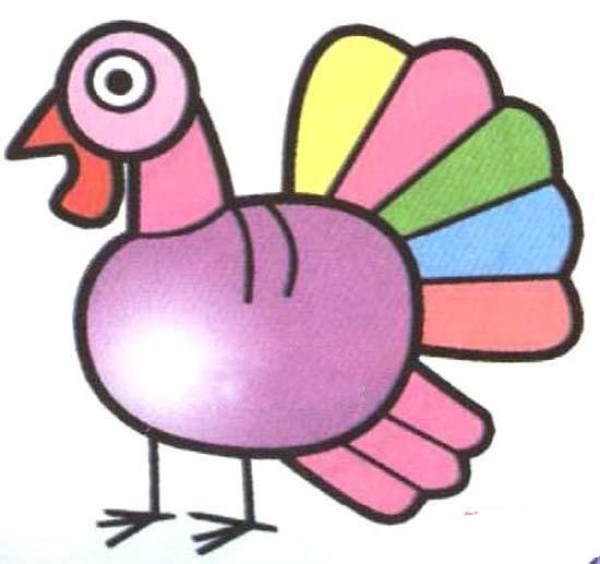 Color turkey simple drawing picture