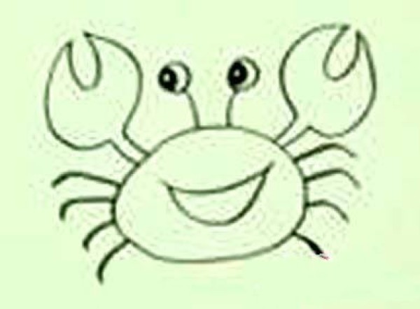 Primary school students' hand-drawn simple picture of crab