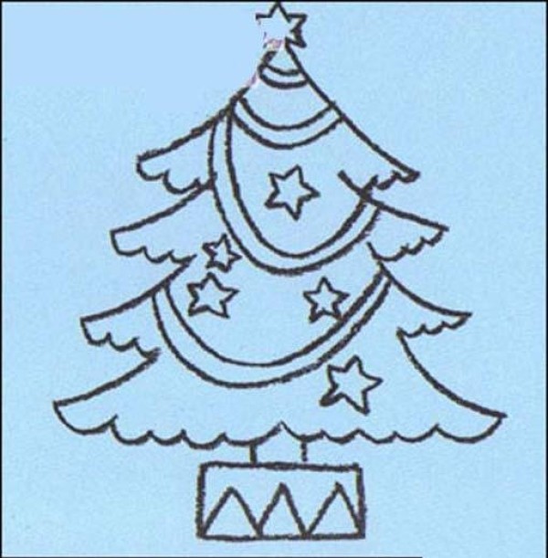 Simple drawing about Christmas tree