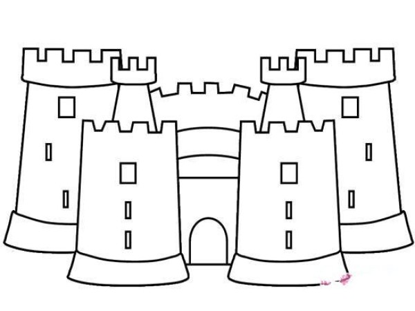 Complete collection of simple strokes of childrens castle