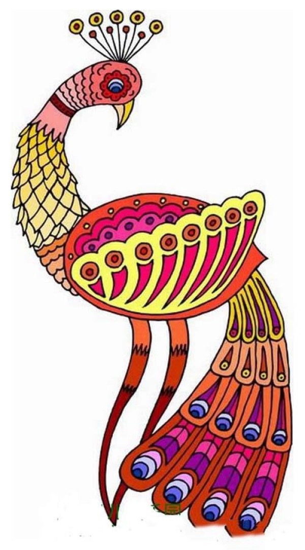 Art Coloring Peacock Simple Drawing Collection