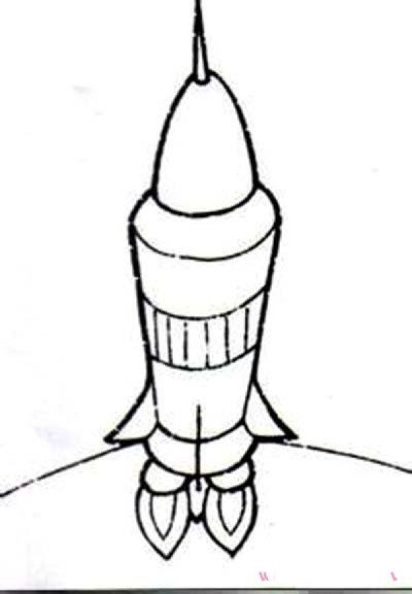 Childrens simple drawing pictures of space rockets