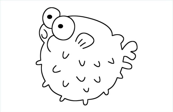 Simple strokes of small pufferfish pictures