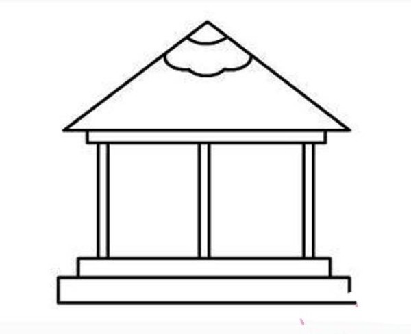 Childrens simple pavilion drawing picture