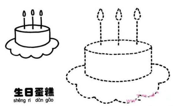 Childrens Birthday Cake Simple Drawing