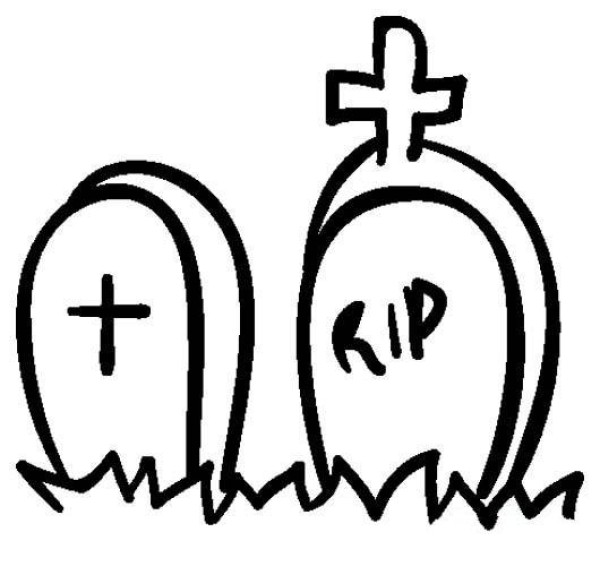 Halloween Cemetery Simple Drawing Picture