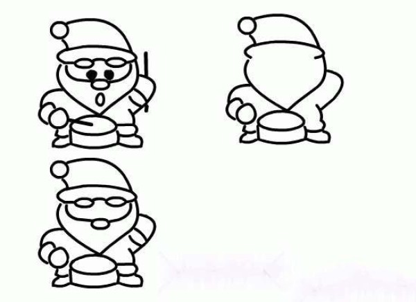 How to draw Santa Claus in simple strokes