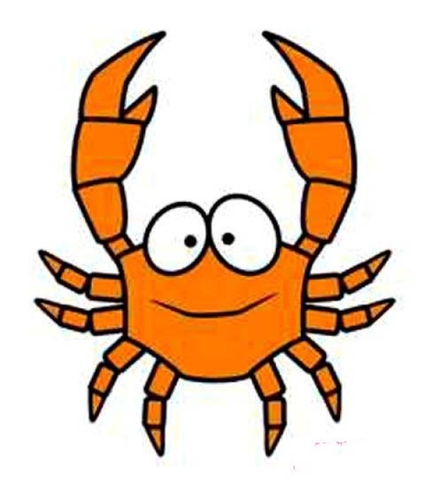 A complete collection of simple drawing pictures of colorful crabs