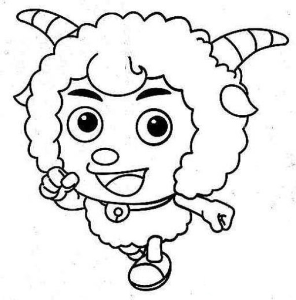 Simple drawing of childrens cartoon characters: Pleasant Goat