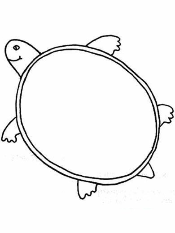 Childrens simple drawing of turtle