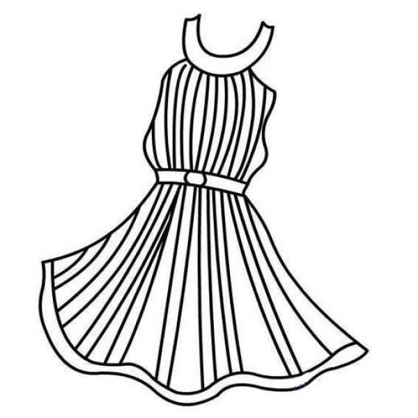 Striped Dress Simple Drawing Picture