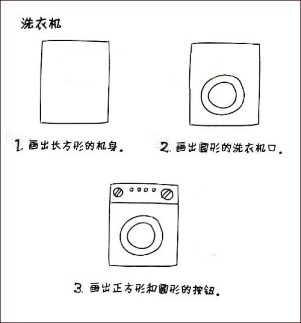 How to draw a simple drawing of a washing machine