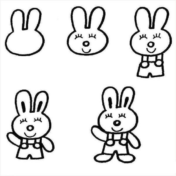 Cartoon bunny simple drawing