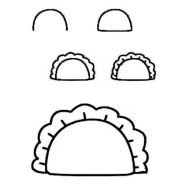 Simple drawing tutorial of dumplings: How to draw dumplings