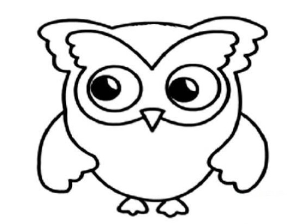 Cute little owl simple drawing