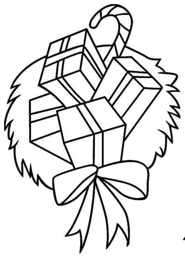 Christmas gift box simple drawing picture