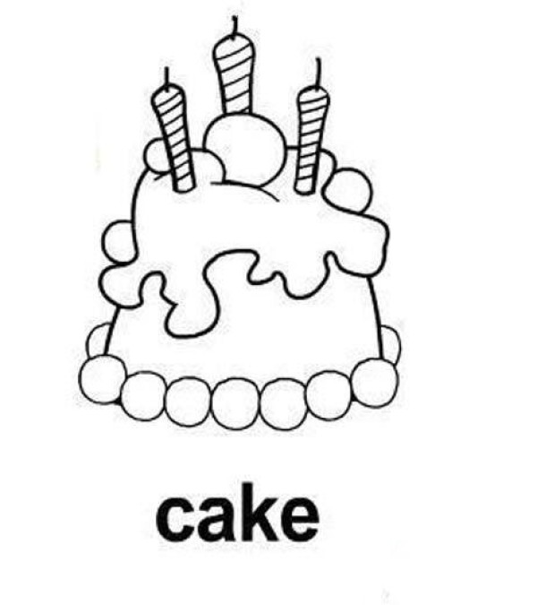 Cute little cake simple strokes