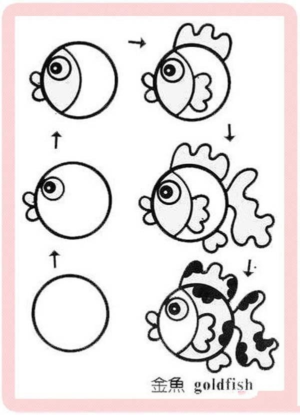 How to draw goldfish in simple strokes: How to draw goldfish