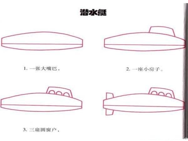 How to draw a submarine in simple strokes: How to draw a submarine