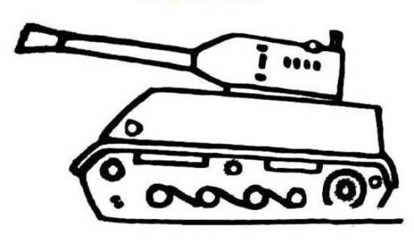 Simple strokes of military tanks