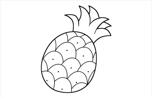 Childrens simple drawing pictures of pineapple