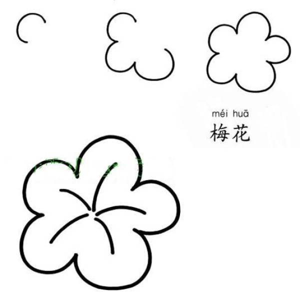 Simple drawing method of hand-painted plum blossoms