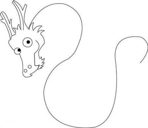 Childrens simple drawing: dragon