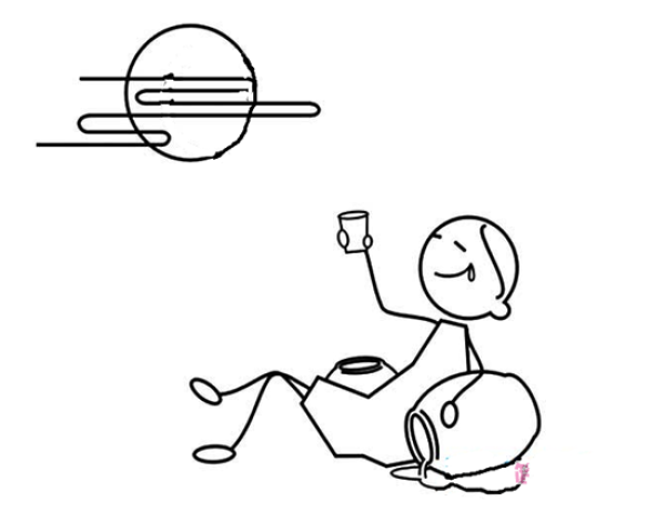 Funny and creative simple drawing pictures for Mid-Autumn Festival: Drunk to the bright moon