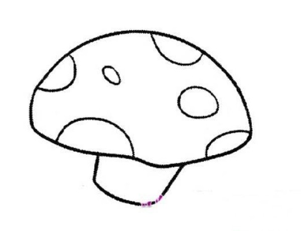 Childrens simple drawing: little mushroom