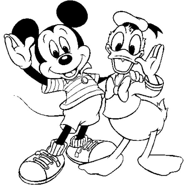 Mickey and Donald Duck simple drawing