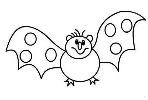 Simple drawing pictures of cute bats for primary school students