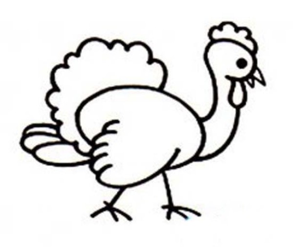 Complete picture of childrens simple drawing of turkey