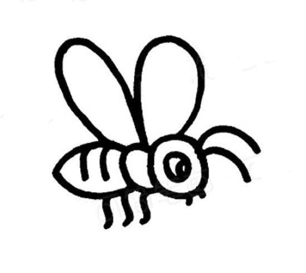 Childrens simple drawing of bee