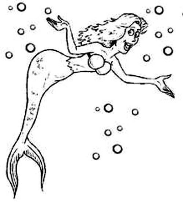 Undersea mermaid simple drawing picture