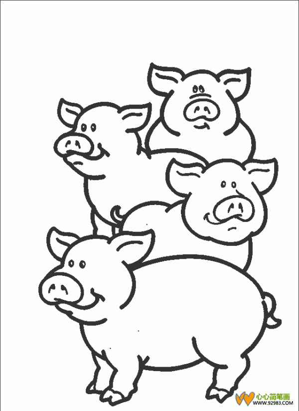 four little pigs