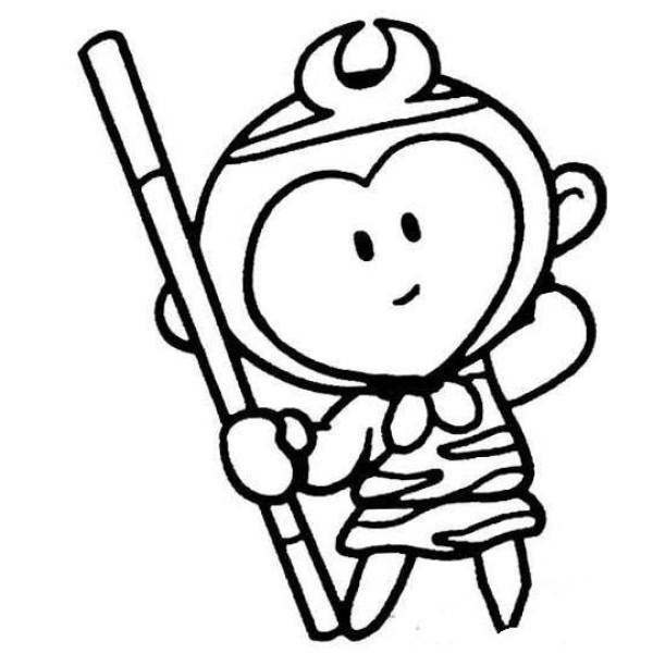 Cute Cartoon Sun Wukong Simple Drawing Picture