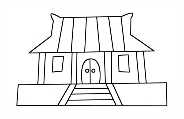 Simple drawing pictures of ancient buildings