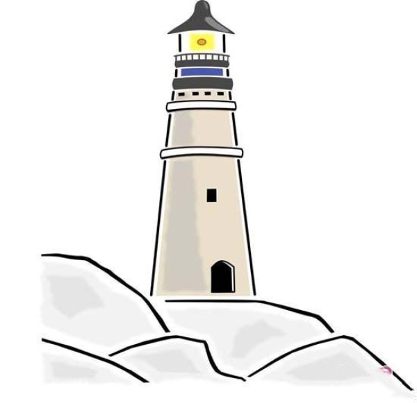 Childrens simple drawing pictures of colorful lighthouses