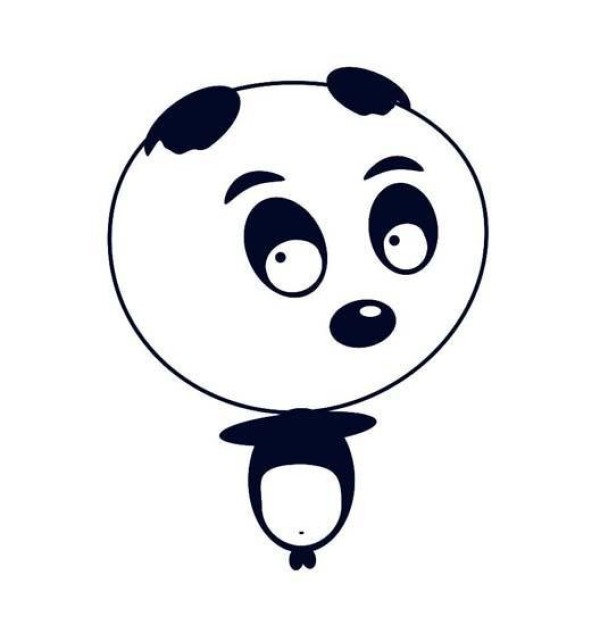 Cartoon Giant Panda Simple Drawing