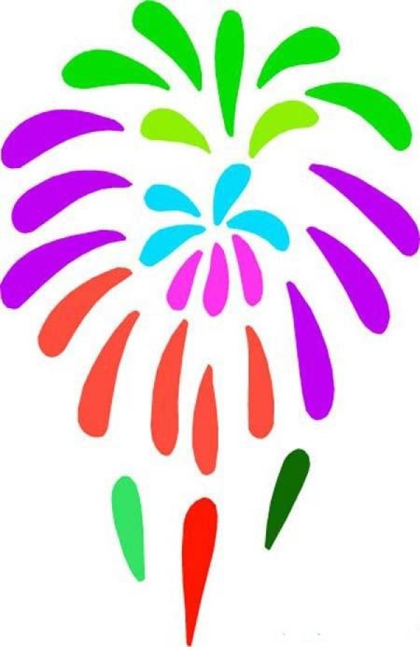 Colorful fireworks simple drawing pictures