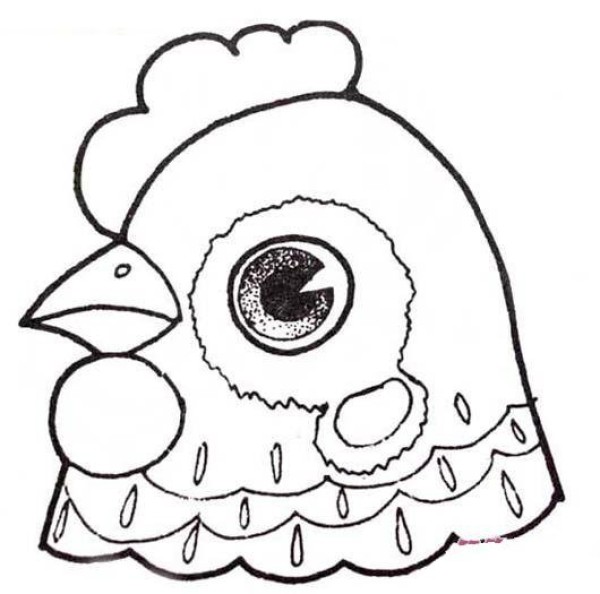 Simple drawing of chicken head