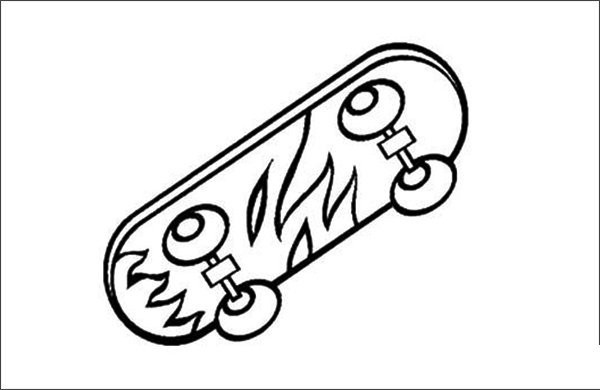 Skateboard simple drawing