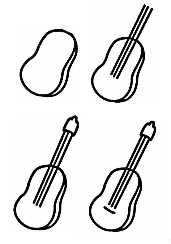 How to draw a guitar