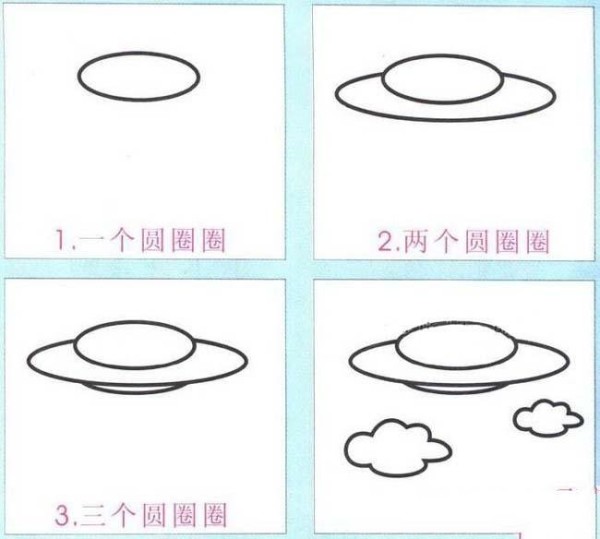 Steps to draw a flying saucer in simple strokes: How to draw a flying saucer