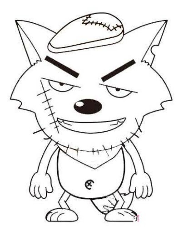 Simple drawing of childrens cartoon characters: Big Big Wolf